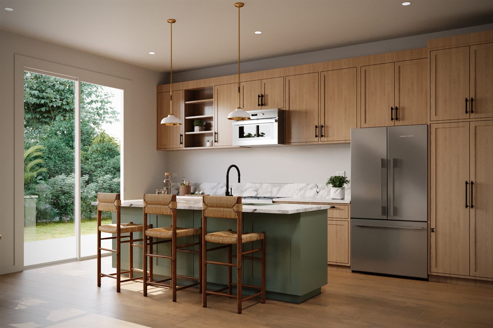 Cottage kitchen and patio door